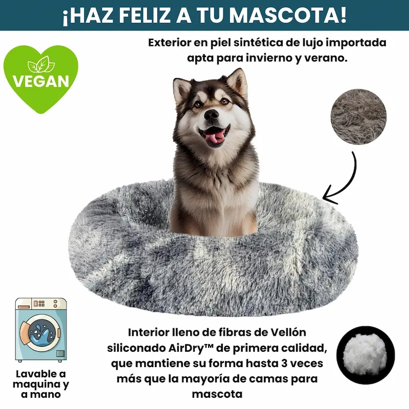 [Combo] Cama PREMIUM Antiestrés Para Perros Mascotikos™ + Manta Anti-Estrés + Almohadita De Regalo 🎁