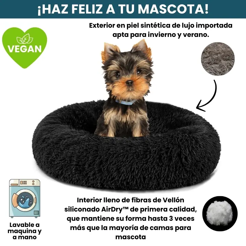 [Combo] Cama PREMIUM Antiestrés Para Perros Mascotikos™ + Manta Anti-Estrés + Almohadita De Regalo 🎁