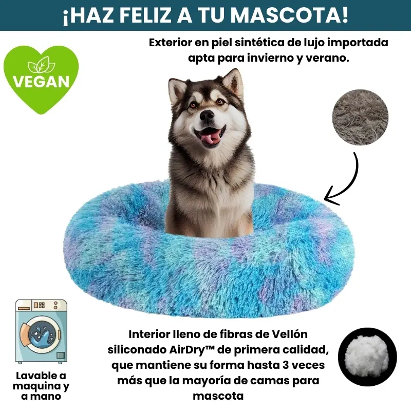 [Combo] Cama PREMIUM Antiestrés Para Perros Mascotikos™ + Manta Anti-Estrés + Almohadita De Regalo 🎁