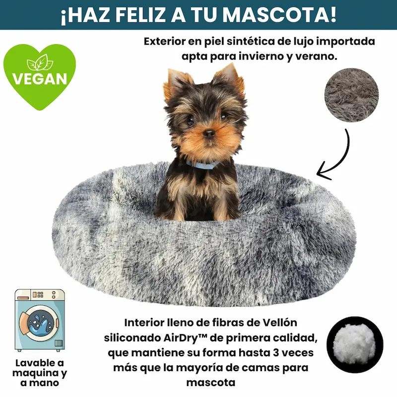 [Combo] Cama PREMIUM Antiestrés Para Perros Mascotikos™ + Manta Anti-Estrés + Almohadita De Regalo 🎁