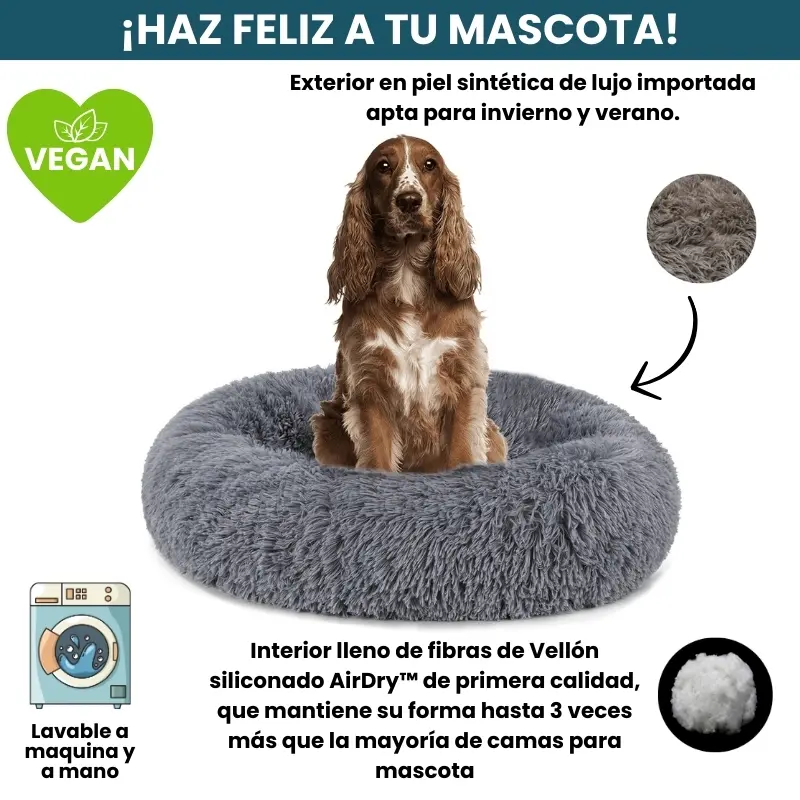 [Combo] Cama PREMIUM Antiestrés Para Perros Mascotikos™ + Manta Anti-Estrés + Almohadita De Regalo 🎁