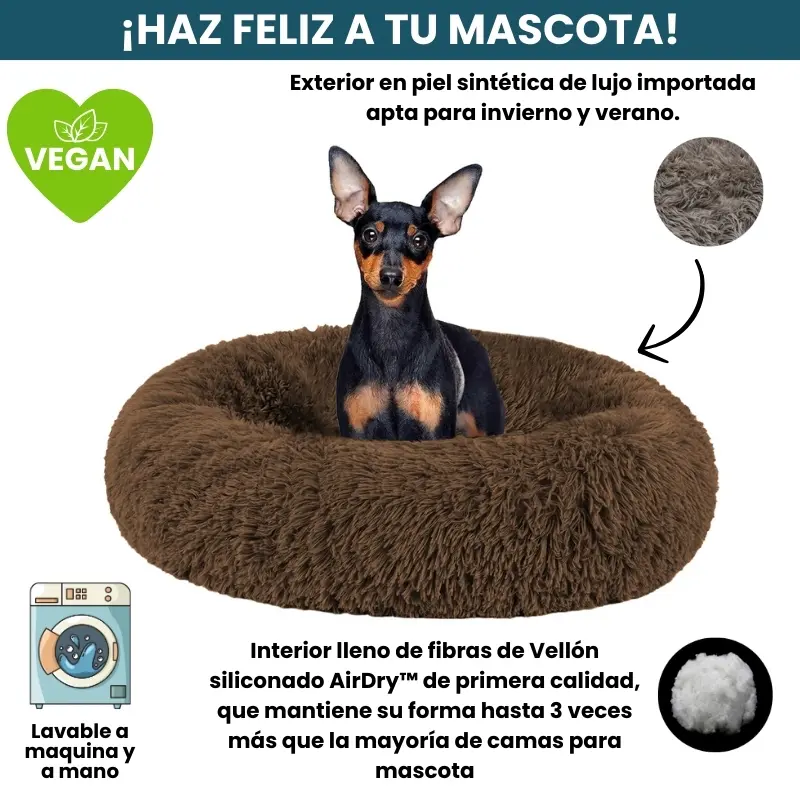 [Combo] Cama PREMIUM Antiestrés Para Perros Mascotikos™ + Manta Anti-Estrés + Almohadita De Regalo 🎁