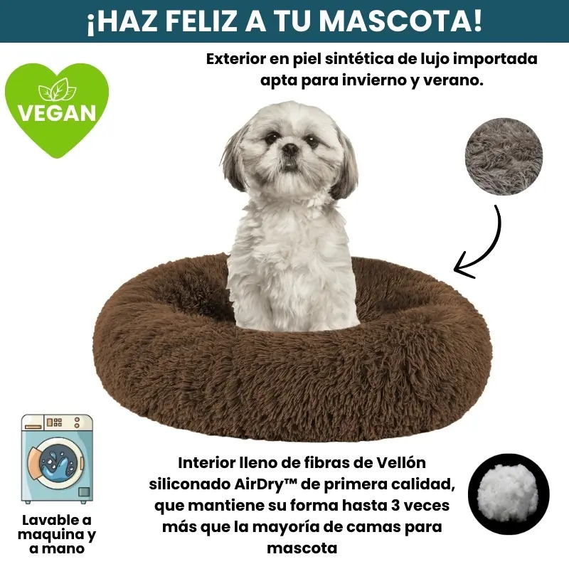 [Combo] Cama PREMIUM Antiestrés Para Perros Mascotikos™ + Manta Anti-Estrés + Almohadita De Regalo 🎁