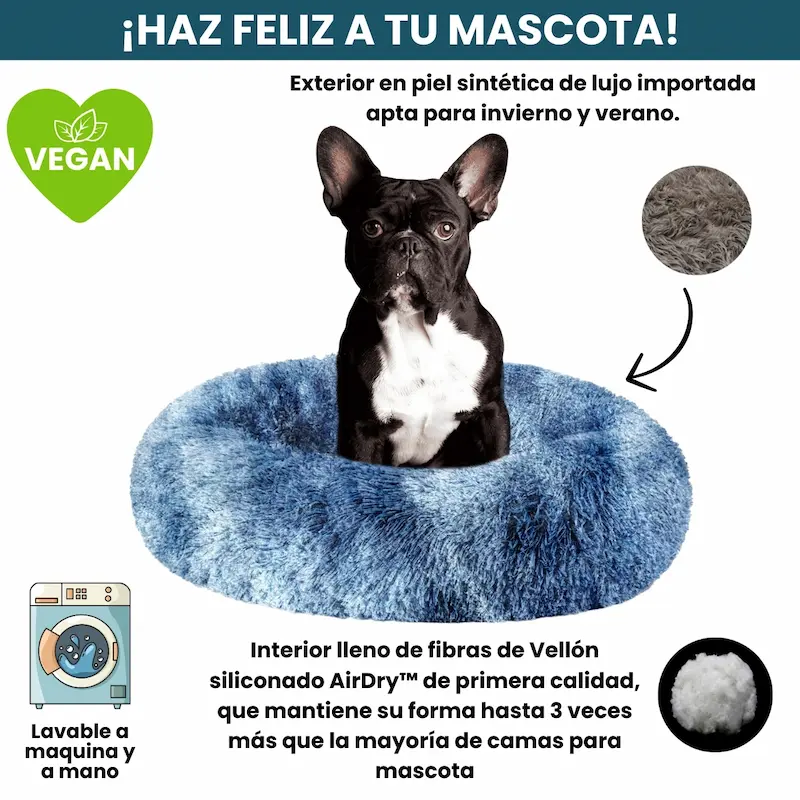 [Combo] Cama PREMIUM Antiestrés Para Perros Mascotikos™ + Manta Anti-Estrés + Almohadita De Regalo 🎁