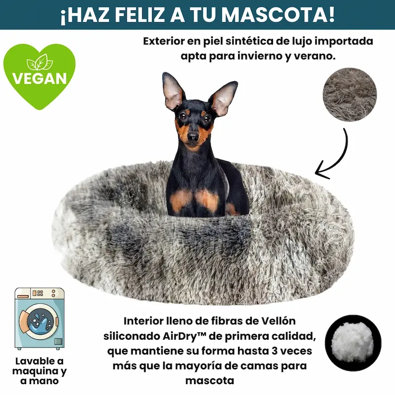 [Combo] Cama PREMIUM Antiestrés Para Perros Mascotikos™ + Manta Anti-Estrés + Almohadita De Regalo 🎁