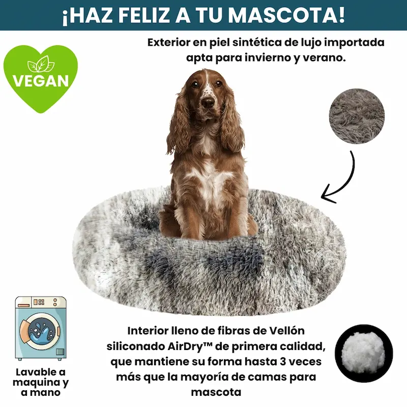 [Combo] Cama PREMIUM Antiestrés Para Perros Mascotikos™ + Manta Anti-Estrés + Almohadita De Regalo 🎁