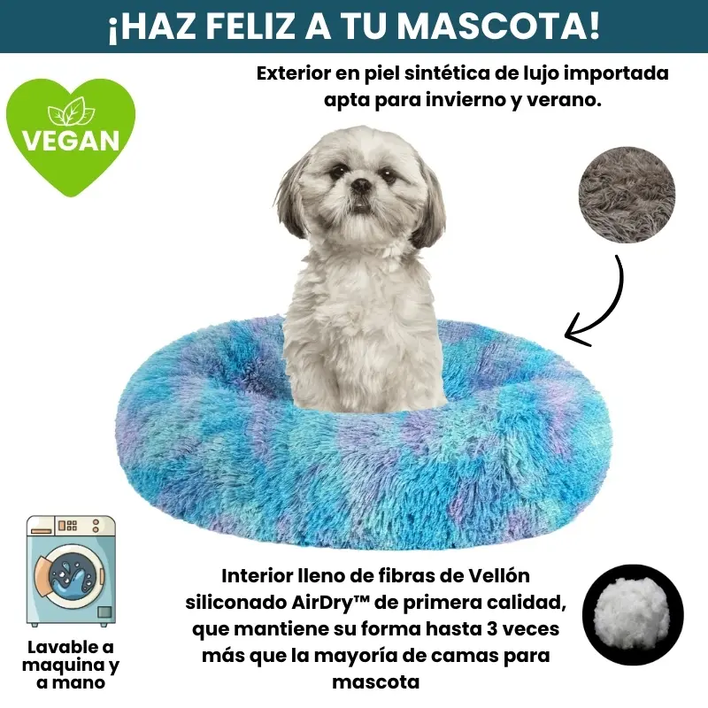 [Combo] Cama PREMIUM Antiestrés Para Perros Mascotikos™ + Manta Anti-Estrés + Almohadita De Regalo 🎁