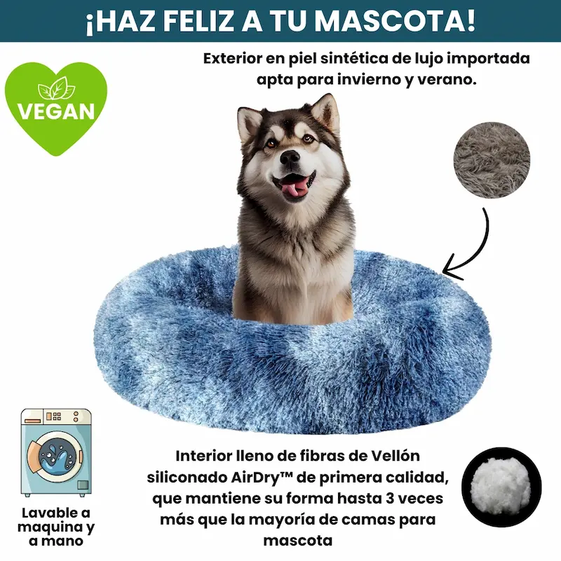 [Combo] Cama PREMIUM Antiestrés Para Perros Mascotikos™ + Manta Anti-Estrés + Almohadita De Regalo 🎁
