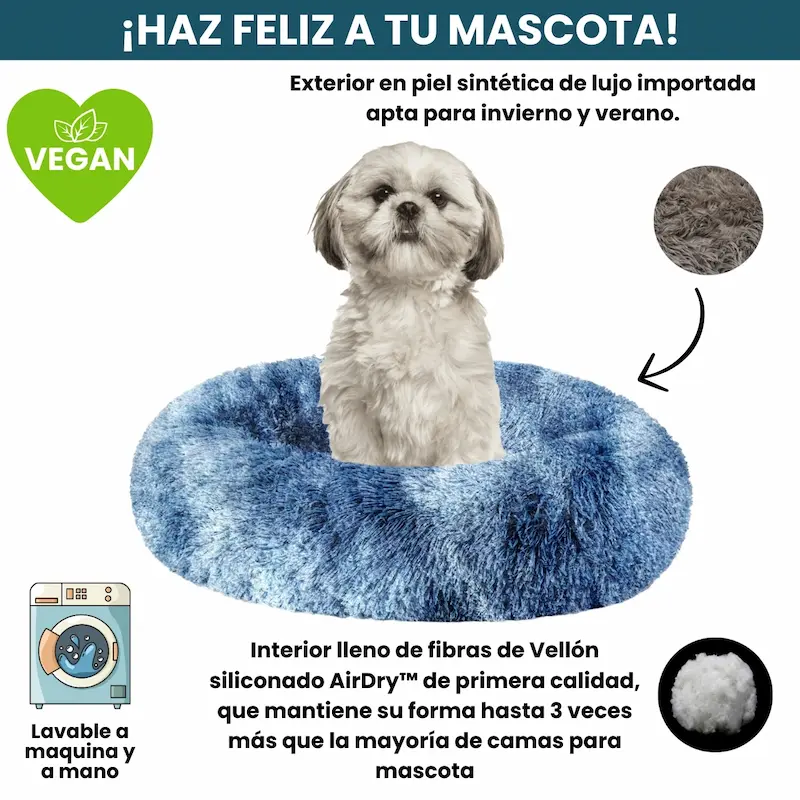 [Combo] Cama PREMIUM Antiestrés Para Perros Mascotikos™ + Manta Anti-Estrés + Almohadita De Regalo 🎁