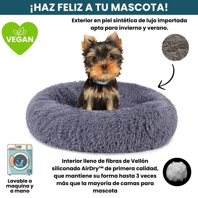 [Combo] Cama PREMIUM Antiestrés Para Perros Mascotikos™ + Manta Anti-Estrés + Almohadita De Regalo 🎁