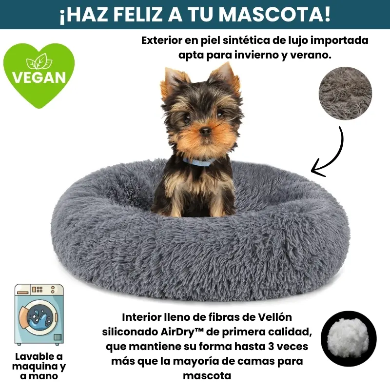 [Combo] Cama PREMIUM Antiestrés Para Perros Mascotikos™ + Manta Anti-Estrés + Almohadita De Regalo 🎁