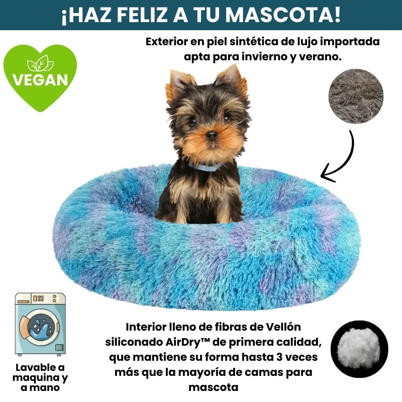 [Combo] Cama PREMIUM Antiestrés Para Perros Mascotikos™ + Manta Anti-Estrés + Almohadita De Regalo 🎁