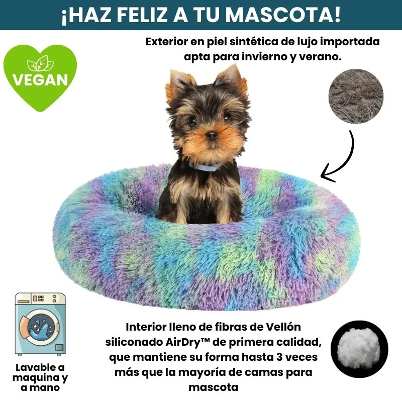 [Combo] Cama PREMIUM Antiestrés Para Perros Mascotikos™ + Manta Anti-Estrés + Almohadita De Regalo 🎁
