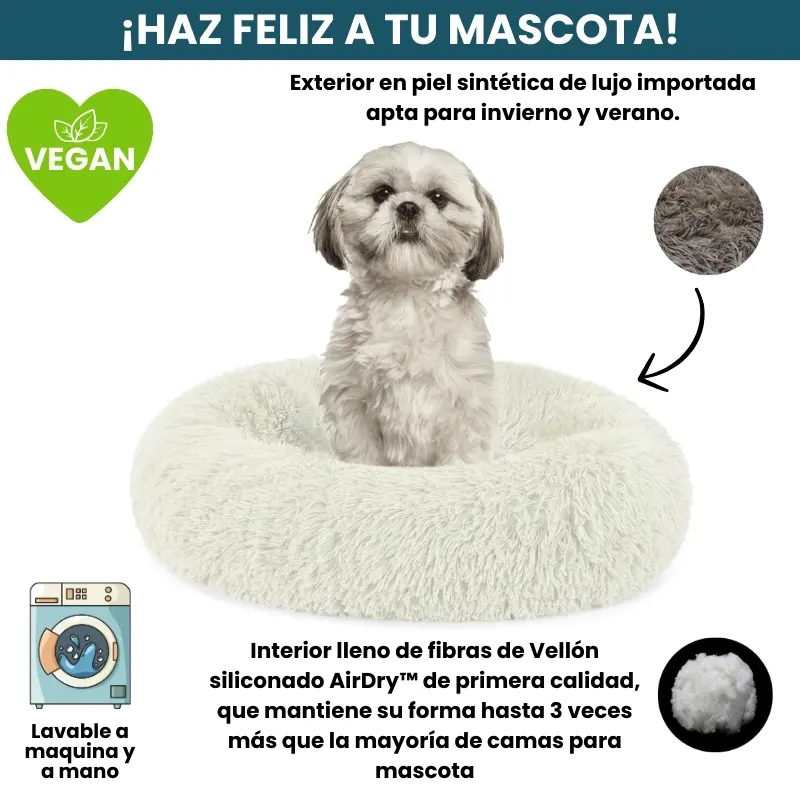[Combo] Cama PREMIUM Antiestrés Para Perros Mascotikos™ + Manta Anti-Estrés + Almohadita De Regalo 🎁