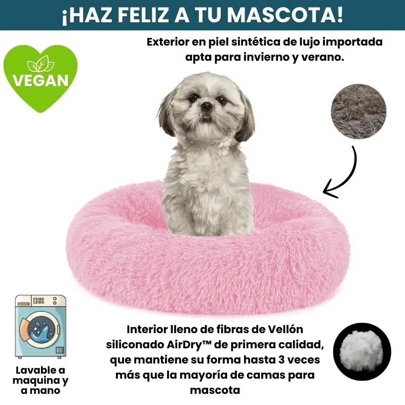 [Combo] Cama PREMIUM Antiestrés Para Perros Mascotikos™ + Manta Anti-Estrés + Almohadita De Regalo 🎁