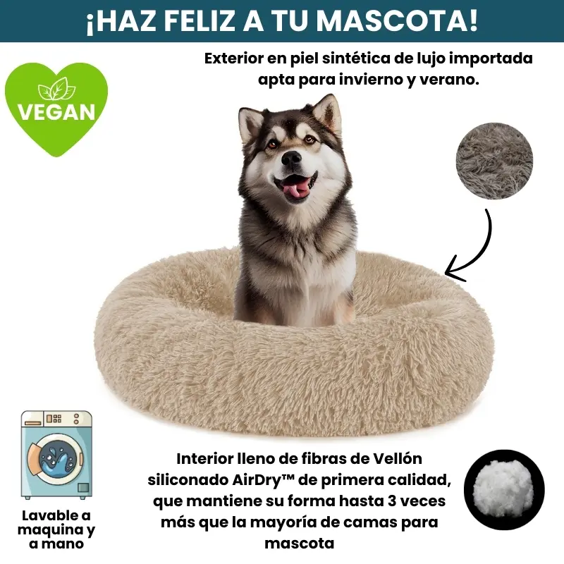 [Combo] Cama PREMIUM Antiestrés Para Perros Mascotikos™ + Manta Anti-Estrés + Almohadita De Regalo 🎁