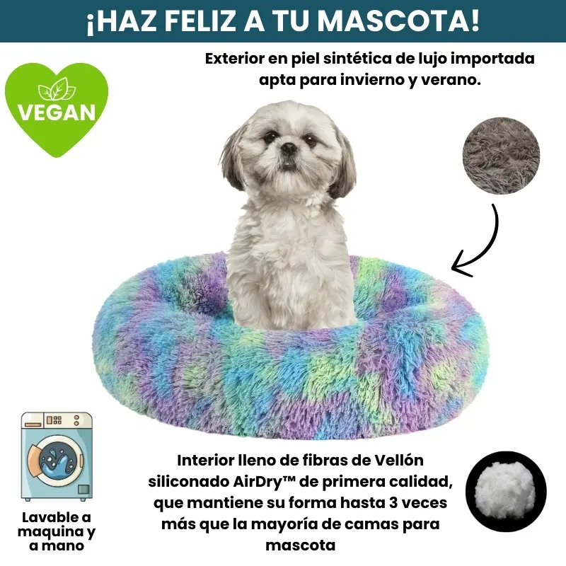 [Combo] Cama PREMIUM Antiestrés Para Perros Mascotikos™ + Manta Anti-Estrés + Almohadita De Regalo 🎁