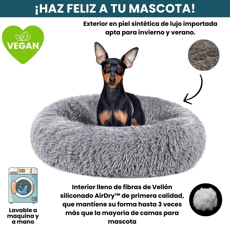 [Combo] Cama PREMIUM Antiestrés Para Perros Mascotikos™ + Manta Anti-Estrés + Almohadita De Regalo 🎁