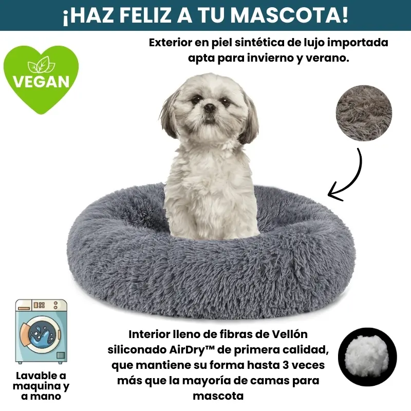 [Combo] Cama PREMIUM Antiestrés Para Perros Mascotikos™ + Manta Anti-Estrés + Almohadita De Regalo 🎁