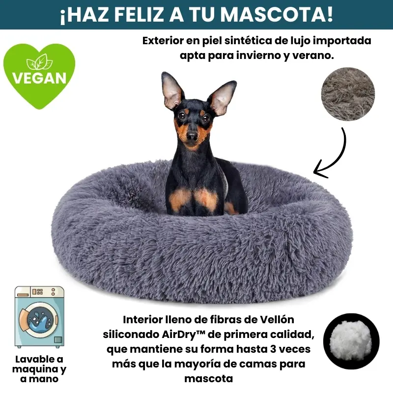 [Combo] Cama PREMIUM Antiestrés Para Perros Mascotikos™ + Manta Anti-Estrés + Almohadita De Regalo 🎁