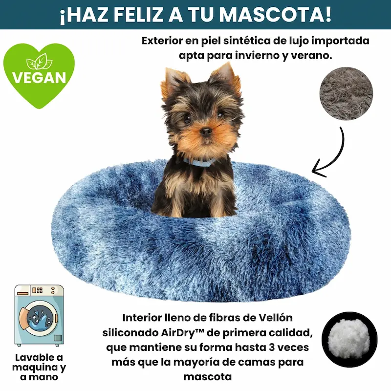 [Combo] Cama PREMIUM Antiestrés Para Perros Mascotikos™ + Manta Anti-Estrés + Almohadita De Regalo 🎁