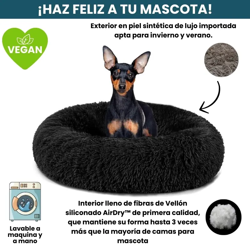 [Combo] Cama PREMIUM Antiestrés Para Perros Mascotikos™ + Manta Anti-Estrés + Almohadita De Regalo 🎁