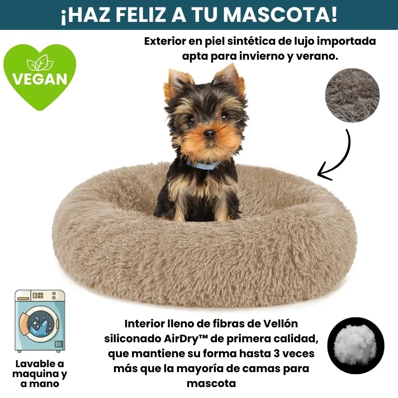 [Combo] Cama PREMIUM Antiestrés Para Perros Mascotikos™ + Manta Anti-Estrés + Almohadita De Regalo 🎁