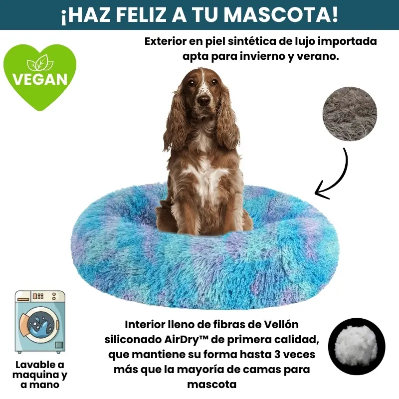 [Combo] Cama PREMIUM Antiestrés Para Perros Mascotikos™ + Manta Anti-Estrés + Almohadita De Regalo 🎁