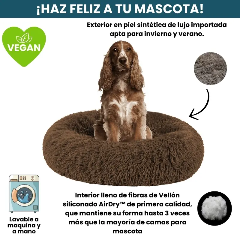 [Combo] Cama PREMIUM Antiestrés Para Perros Mascotikos™ + Manta Anti-Estrés + Almohadita De Regalo 🎁