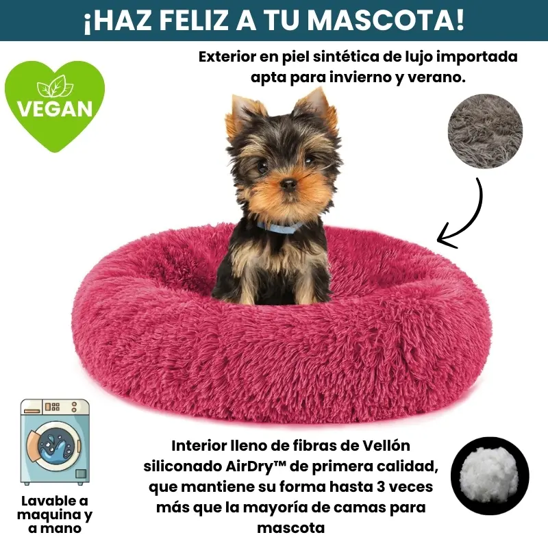 [Combo] Cama PREMIUM Antiestrés Para Perros Mascotikos™ + Manta Anti-Estrés + Almohadita De Regalo 🎁
