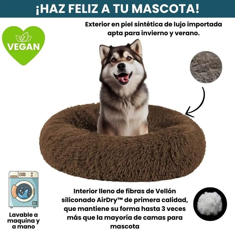 [Combo] Cama PREMIUM Antiestrés Para Perros Mascotikos™ + Manta Anti-Estrés + Almohadita De Regalo 🎁