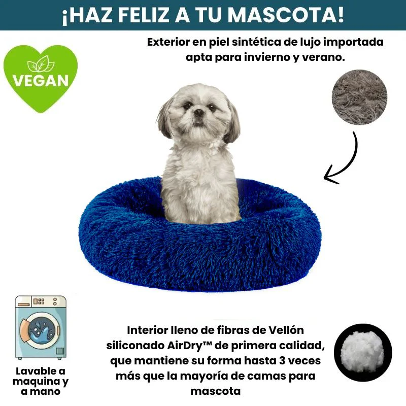 [Combo] Cama PREMIUM Antiestrés Para Perros Mascotikos™ + Manta Anti-Estrés + Almohadita De Regalo 🎁