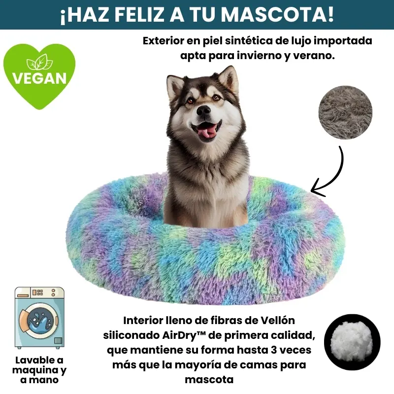 [Combo] Cama PREMIUM Antiestrés Para Perros Mascotikos™ + Manta Anti-Estrés + Almohadita De Regalo 🎁