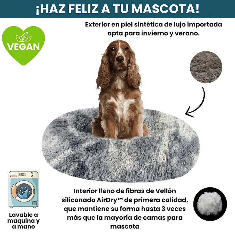[Combo] Cama PREMIUM Antiestrés Para Perros Mascotikos™ + Manta Anti-Estrés + Almohadita De Regalo 🎁