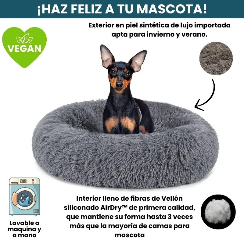 [Combo] Cama PREMIUM Antiestrés Para Perros Mascotikos™ + Manta Anti-Estrés + Almohadita De Regalo 🎁