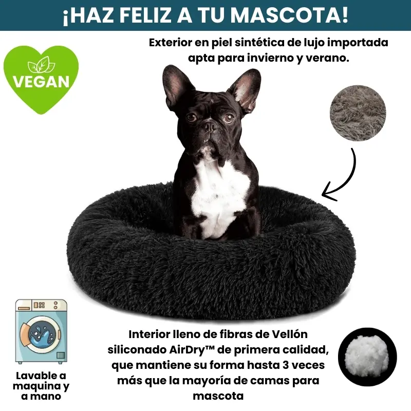 [Combo] Cama PREMIUM Antiestrés Para Perros Mascotikos™ + Manta Anti-Estrés + Almohadita De Regalo 🎁