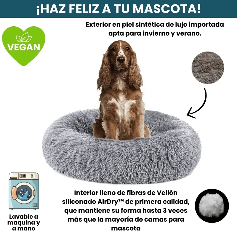 [Combo] Cama PREMIUM Antiestrés Para Perros Mascotikos™ + Manta Anti-Estrés + Almohadita De Regalo 🎁