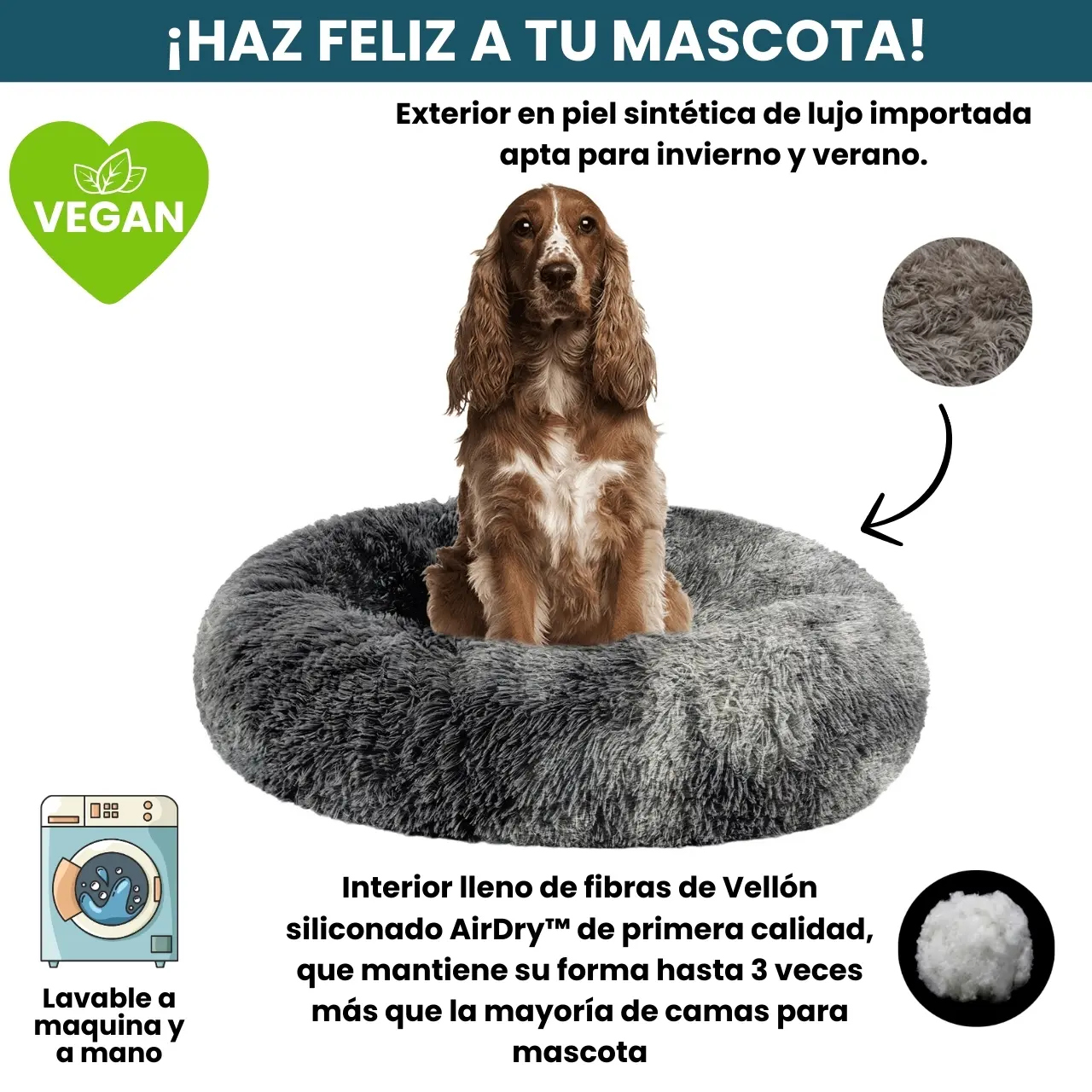[Combo] Cama PREMIUM Antiestrés Para Perros Mascotikos™ + Manta Anti-Estrés + Almohadita De Regalo 🎁