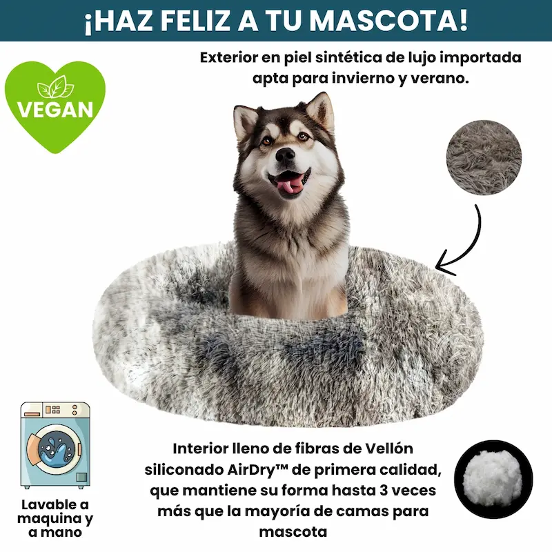 [Combo] Cama PREMIUM Antiestrés Para Perros Mascotikos™ + Manta Anti-Estrés + Almohadita De Regalo 🎁