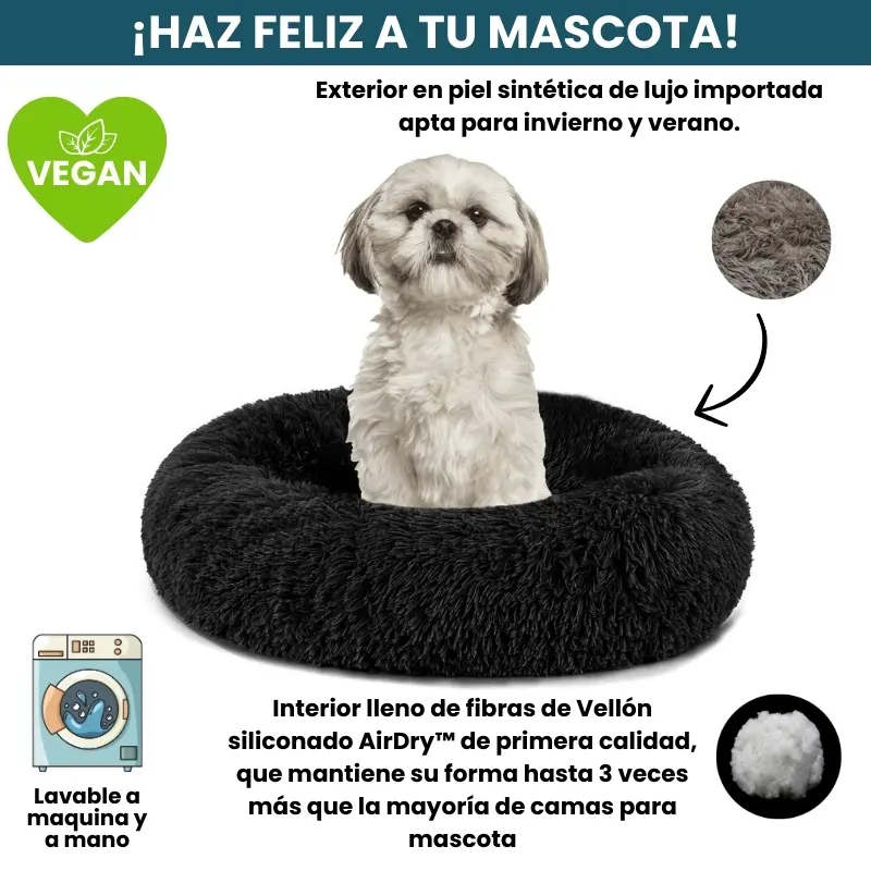 [Combo] Cama PREMIUM Antiestrés Para Perros Mascotikos™ + Manta Anti-Estrés + Almohadita De Regalo 🎁