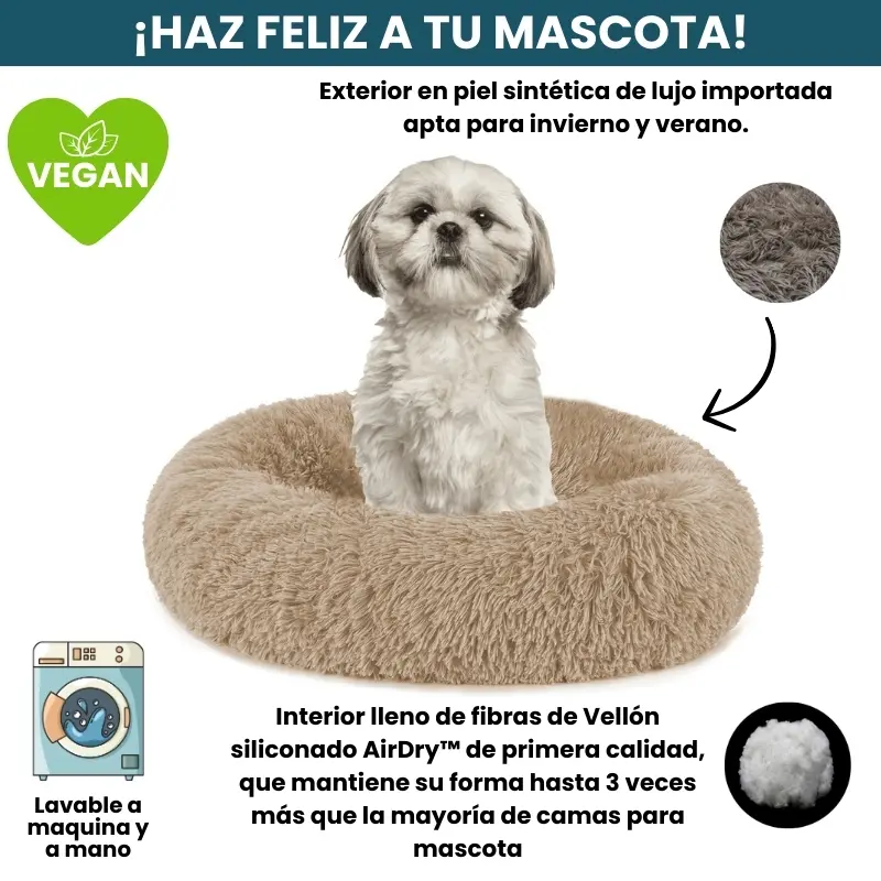 [Combo] Cama PREMIUM Antiestrés Para Perros Mascotikos™ + Manta Anti-Estrés + Almohadita De Regalo 🎁
