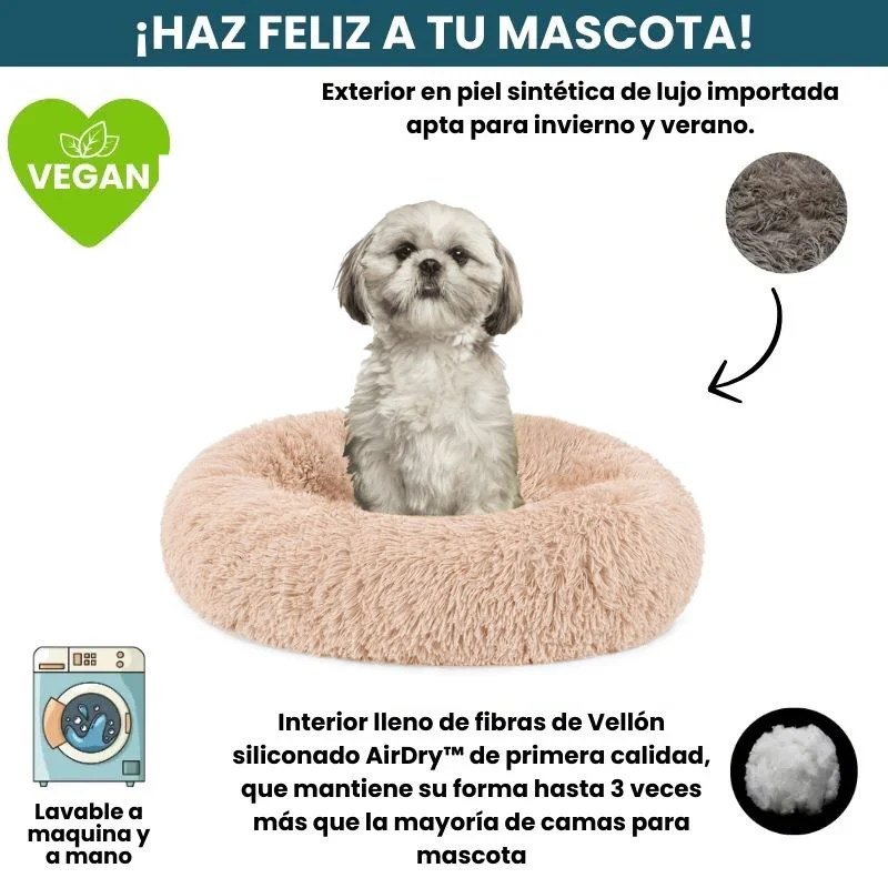 [Combo] Cama PREMIUM Antiestrés Para Perros Mascotikos™ + Manta Anti-Estrés + Almohadita De Regalo 🎁