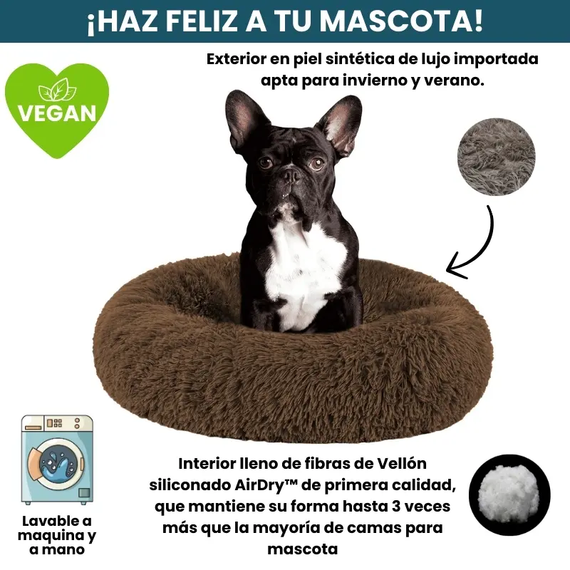 [Combo] Cama PREMIUM Antiestrés Para Perros Mascotikos™ + Manta Anti-Estrés + Almohadita De Regalo 🎁