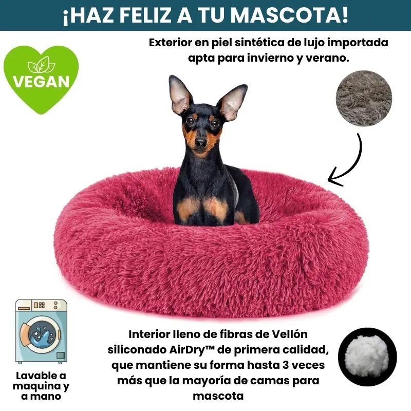 [Combo] Cama PREMIUM Antiestrés Para Perros Mascotikos™ + Manta Anti-Estrés + Almohadita De Regalo 🎁