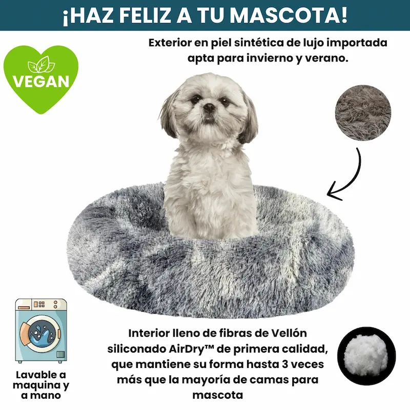 [Combo] Cama PREMIUM Antiestrés Para Perros Mascotikos™ + Manta Anti-Estrés + Almohadita De Regalo 🎁