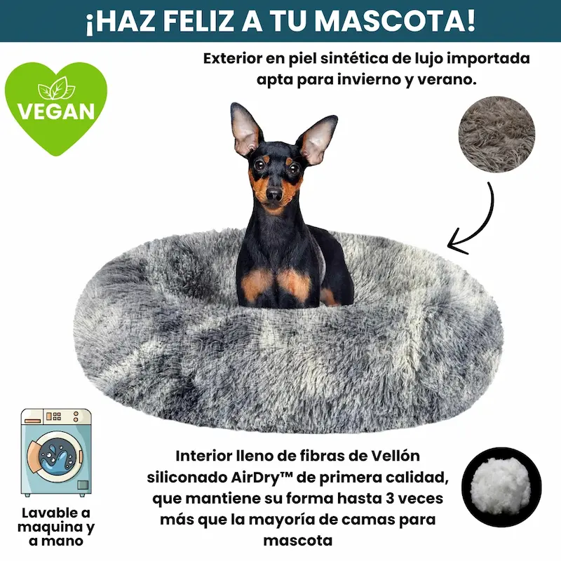 [Combo] Cama PREMIUM Antiestrés Para Perros Mascotikos™ + Manta Anti-Estrés + Almohadita De Regalo 🎁