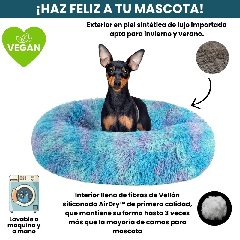 [Combo] Cama PREMIUM Antiestrés Para Perros Mascotikos™ + Manta Anti-Estrés + Almohadita De Regalo 🎁