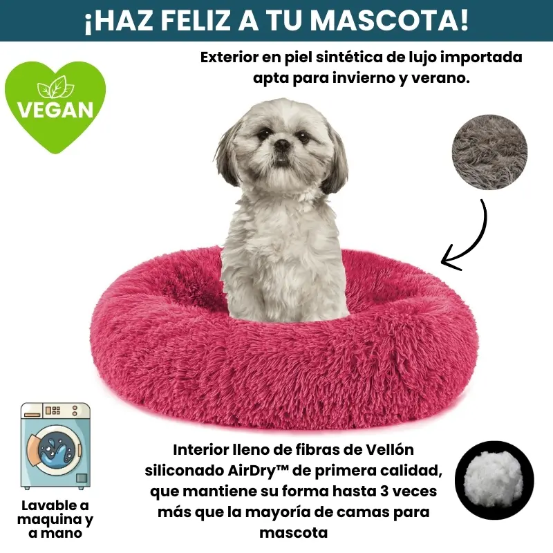 [Combo] Cama PREMIUM Antiestrés Para Perros Mascotikos™ + Manta Anti-Estrés + Almohadita De Regalo 🎁