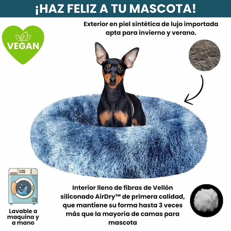 [Combo] Cama PREMIUM Antiestrés Para Perros Mascotikos™ + Manta Anti-Estrés + Almohadita De Regalo 🎁