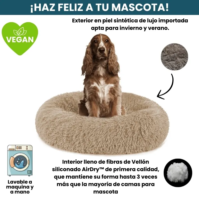 [Combo] Cama PREMIUM Antiestrés Para Perros Mascotikos™ + Manta Anti-Estrés + Almohadita De Regalo 🎁